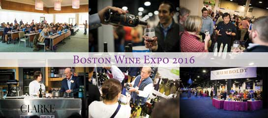 Collage of six images from Boston Wine Expo 2016