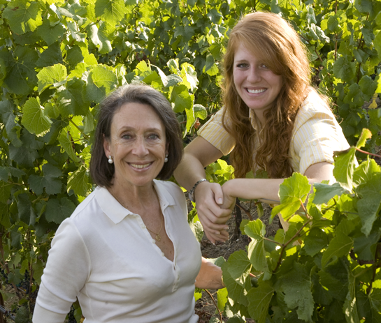 Marimar and daughter in vineyards