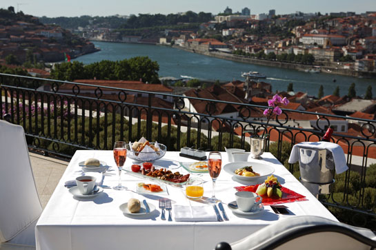 Sunday lunch table overlooking the city