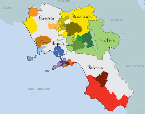 Map of Campania region
