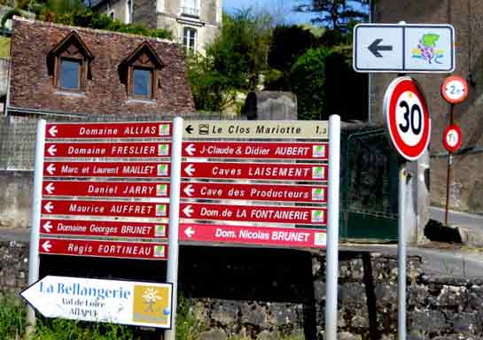 Signpost of vineyard cellars